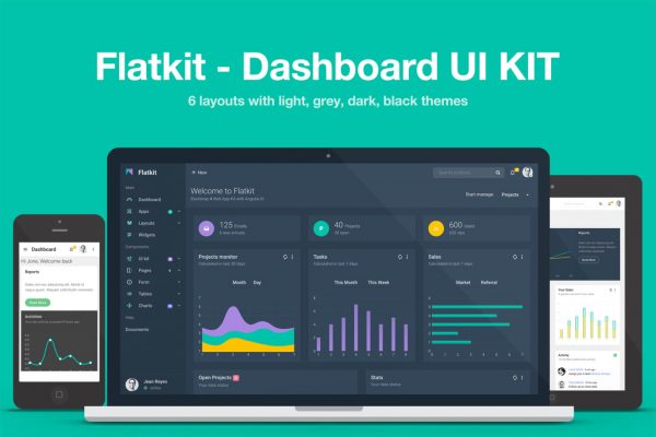 Flatkit扁平管理后台模板 html5网站模板