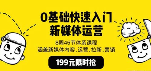 零基础快速入门新媒体运营 价值199元 百度云网盘