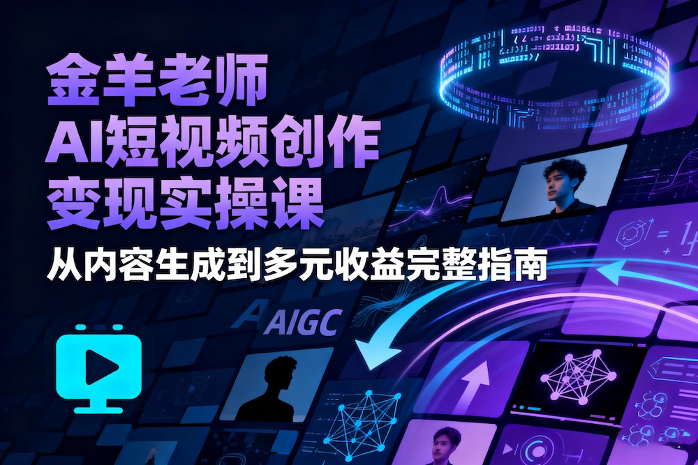 金羊老师ai短视频创作变现实操课,从内容生成到多元收益完整指南 金羊老师ai短视频创作变现实操课,从内容生成到多元收益完整指南