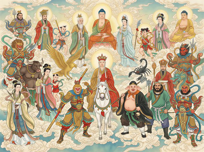 Nano Banana Pro工笔画人物图谱效果提示词 Nano Banana Pro工笔画人物图谱效果提示词